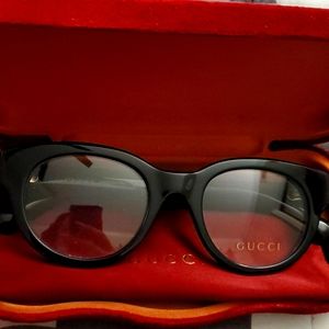 GUCCI Runway Optical Black Cat Eye With Star Embellishment Eyeglasses